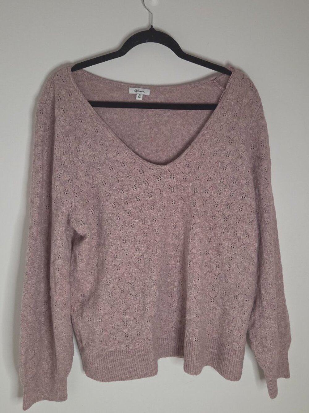 V-Neck Pink Sweater
